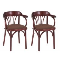 Комплект из 2-х стульев Венский мягкий (махагон, ткань ткань М09)