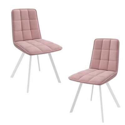 Комплект из 2-х стульев "ROM" (Белый/Rose Lux b36)