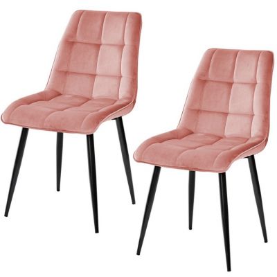 Комплект из 2-х стульев CHIC BLUVEL-52 розовый / черный каркас
