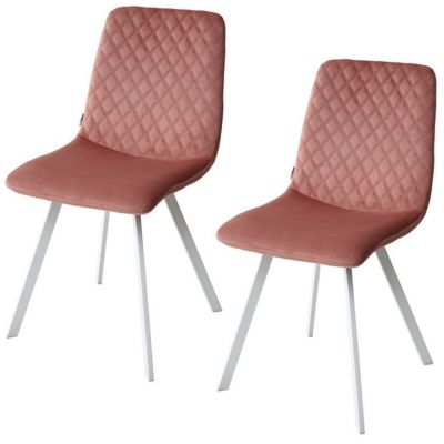 Комплект из 2-х стульев DAIQUIRI BLUVEL-52 PINK / белый каркас, велюр