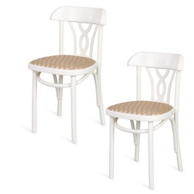 Комплект из 2-х стульев "Астра Восьмерка" мягкий (белая эмаль/ткань)