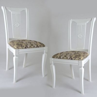 Комплект из 2-х стульев "Милорд №4" (Белый/ткань №8)