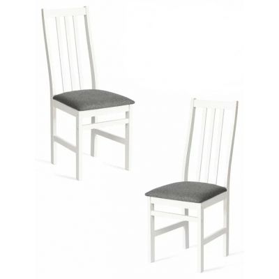 Комплект из 2 стульев SWEDEN белый, ткань тёмно-серый