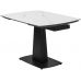 Стол BALDE 120 MATT WHITE MARBLE SOLID CERAMIC / BLACK