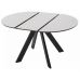 Стол БОНЖУР 100 БЕЛЫЙ МРАМОР, керамика / ЧЕРНЫЙ каркас