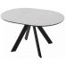 Стол БОНЖУР 100 БЕЛЫЙ МРАМОР, керамика / ЧЕРНЫЙ каркас