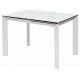 Стол CORNER 120 HIGH GLOSS STATUARIO керамика/ белый каркас