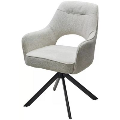 Стул GUARA 180 град. поворот. цвет бежево-белый RAVEN 22 / черный каркас