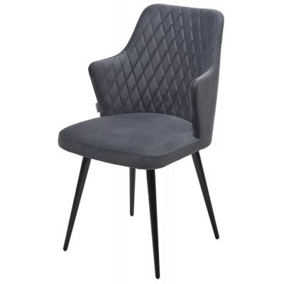 Стул HERMAN 360 град. BM-3 ТЕМНО-СЕРЫЙ, велюр / черный каркас