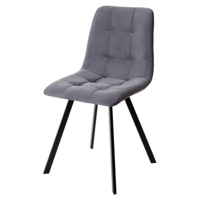 Комплект из 2-х стульев CHILLI-Q SQUARE серый 27, велюр / черный каркас