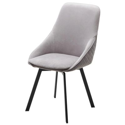 Стул CASA, 360 град. поворот. B22 Серый, велюр / черный каркас