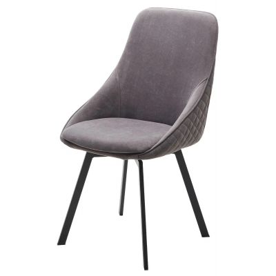 Стул CASA, 360 град. поворот. B28 Темно-серый, велюр / черный каркас