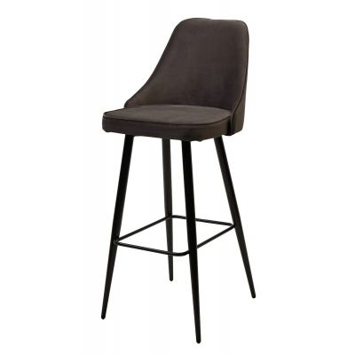 Барный стул NEPAL-BAR ГРАФИТ 14, велюр/ черный каркас (H=78cm)