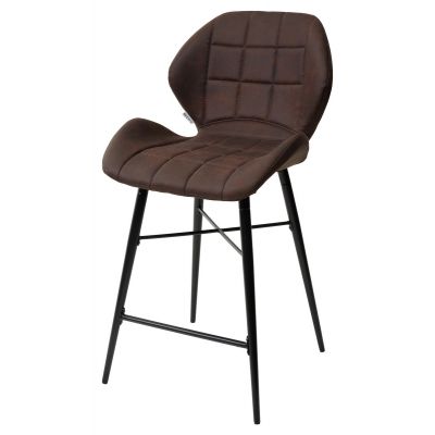 Полубарный стул MARCEL COWBOY-800 темно-коричневый (H=65cm), ткань микрофибра