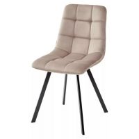 Стул CHILLI SQUARE BLUVEL-40 бежевый, велюр / черный каркас