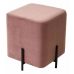 Пуф для гостиной ФЕЛИКС квадратный розовый, велюр / черный каркас