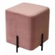 Пуф для гостиной ФЕЛИКС квадратный розовый, велюр / черный каркас