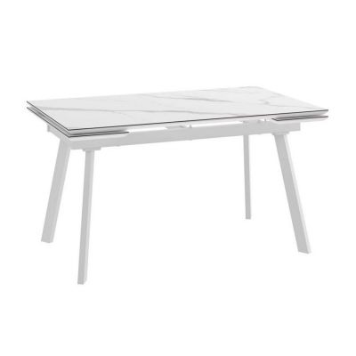 Стол с керамическим покрытием MILANA FOUR-160 (CALAKATTA ST CER/Белый) 160(40+40)х90
