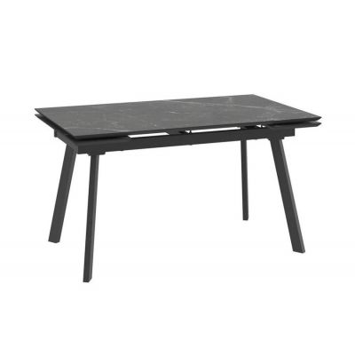 Стол с керамическим покрытием MILANA FOUR-140 (STONE BLACK ST CER/Черный)140(30+30)х85