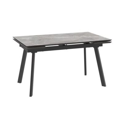 Стол с керамическим покрытием MILANA FOUR-140 (STONE GREY ST CER/Черный)140(30+30)х85