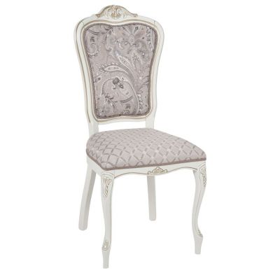 Стул Виконт (тон 308 слоновая кость + патина золото/ ткань Афитап розовый/компаньон)