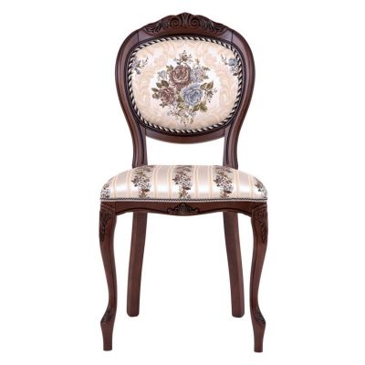 Стул С16 (тон 317 т. коричневый+патина чёрная/ткань никита светлая/полоса (Ц)