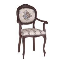 Кресло С-16 (тон 317 т. коричневый+патина чёрная/ткань никита светлая/полоса (Ц)