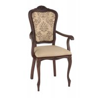 Кресло с подлокотниками Виконт (тон 317+ патина чёрная/ткань Агата серая/компаньон(Ц))