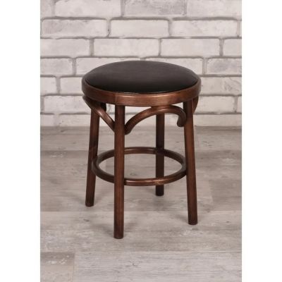 Табурет Венский мягкий (темный тон, экокожа коричневая)