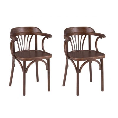 Комплект из 2-х стульев Венский твердый дуги внутрь (темный тон)