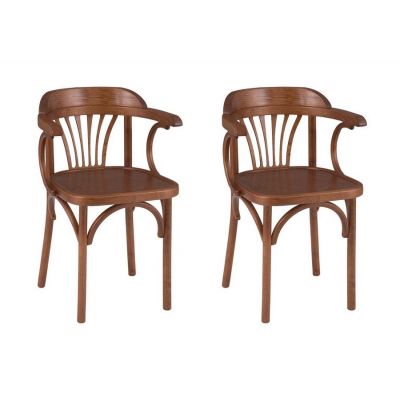 Комплект из 2-х стульев Венский твердый дуги внутрь (средний тон)