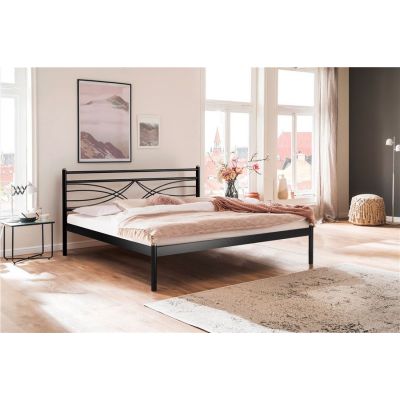 Кровать двуспальная Мираж 160х200 (металлическое основание/Черный)