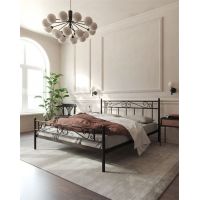 Кровать с изножьем "Франческа" (180х200/ноги металл/цвет Коричневый бархат)