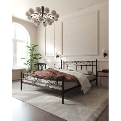Кровать с изножьем "Франческа" (160х200/ноги металл/цвет Коричневый бархат)
