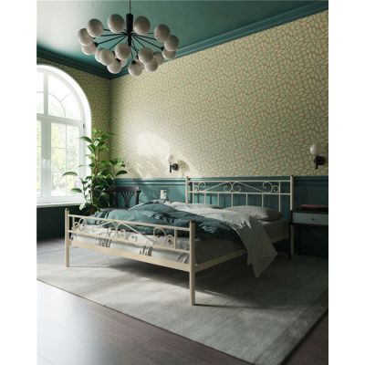 Кровать "Франческа" с изножьем (120х200/ноги металл/цвет Бежевый)