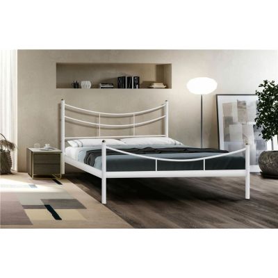 Кровать двуспальная "Luna" (180х200/металлическое основание) Белый
