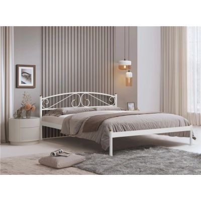 Кровать двуспальная Флоренция 180х200 (металлическое основание/Белый)