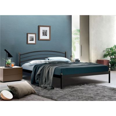 Кровать двуспальная ЭКО+ (180х200/металлическое основание) Черный