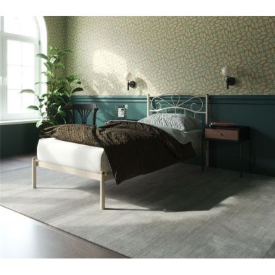 Кровать "Глэдис" без изножья (90х200/ноги металл/цвет Бежевый)