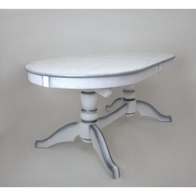 Стол Макси (цвет:Белый+сусальное серебро)