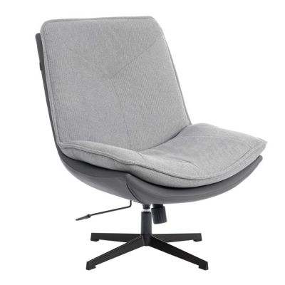 Кресло лаунж Cosmo велюр/букле (HYP)/экокожа, светло-серый/графит