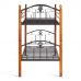 Кровать BOLERO двухярусная дерево гевея/металл, 90*200 см (bunk bed), красный дуб/черный