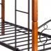 Кровать BOLERO двухярусная дерево гевея/металл, 90*200 см (bunk bed), красный дуб/черный