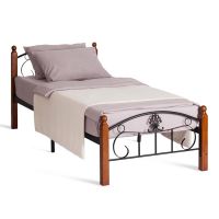 Кровать РУМБА (AT-203)/ RUMBA 90*200 см (Single bed), красный дуб/черный
