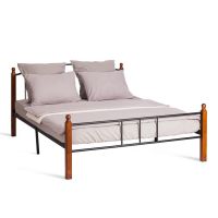 Кровать AT-915 160*200 см (Queen bed), красный дуб/черный