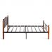 Кровать AT-915 160*200 см (Queen bed), красный дуб/черный
