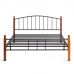 Кровать AT-915 160*200 см (Queen bed), красный дуб/черный