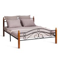 Кровать AT-803 160*200 см (Queen bed), красный дуб/черный