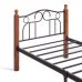 Кровать AT-808 90*200 см (Single bed), красный дуб/черный