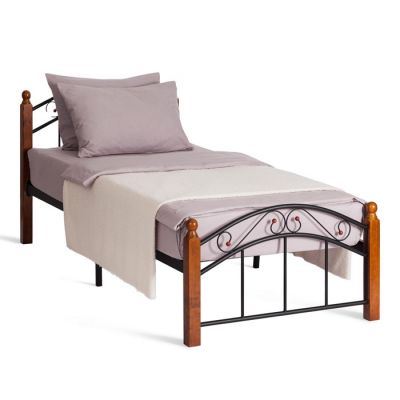 Кровать AT-8077 90*200 см (Single bed), красный дуб/черный